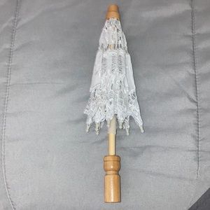 Small white umbrella